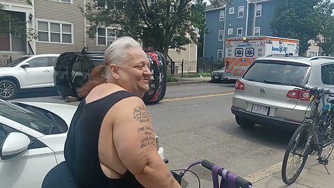 Boston fire police and EMS respond to 279 Dudley for a car rollover