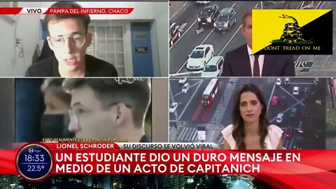 2022 08 25 Lionel Schroder LA VERDAD EN LA CARA I Un estudiante dio un duro mensaje en medio de un a