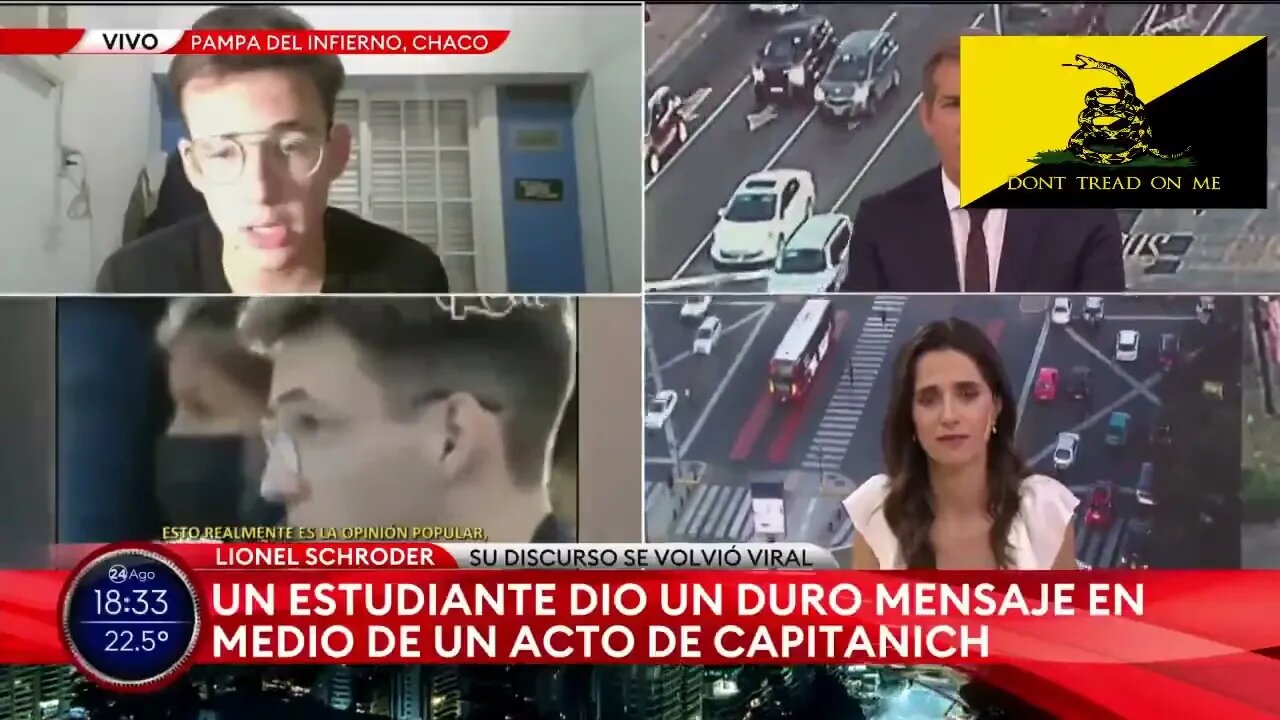 2022 08 25 Lionel Schroder LA VERDAD EN LA CARA I Un estudiante dio un duro mensaje en medio de un a