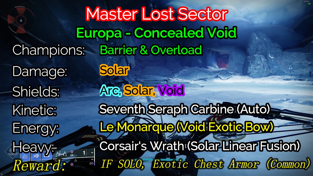 Destiny 2 Master Lost Sector: Europa - Concealed Void 11-29-21