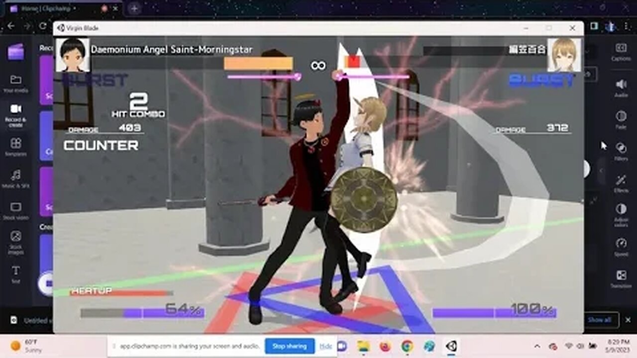 Virgin Blade gameplay training