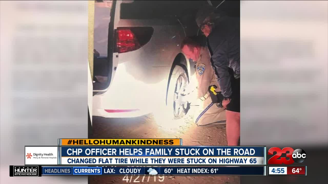 Hello humankindness: CHP officer helps family stuck on the road