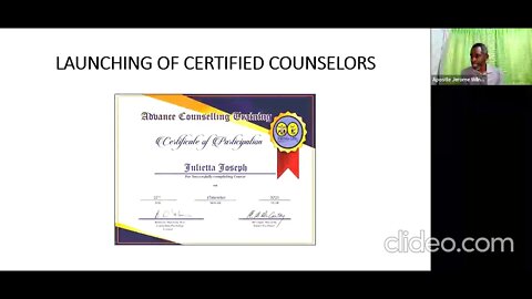 Presentation of Counselling Certificate