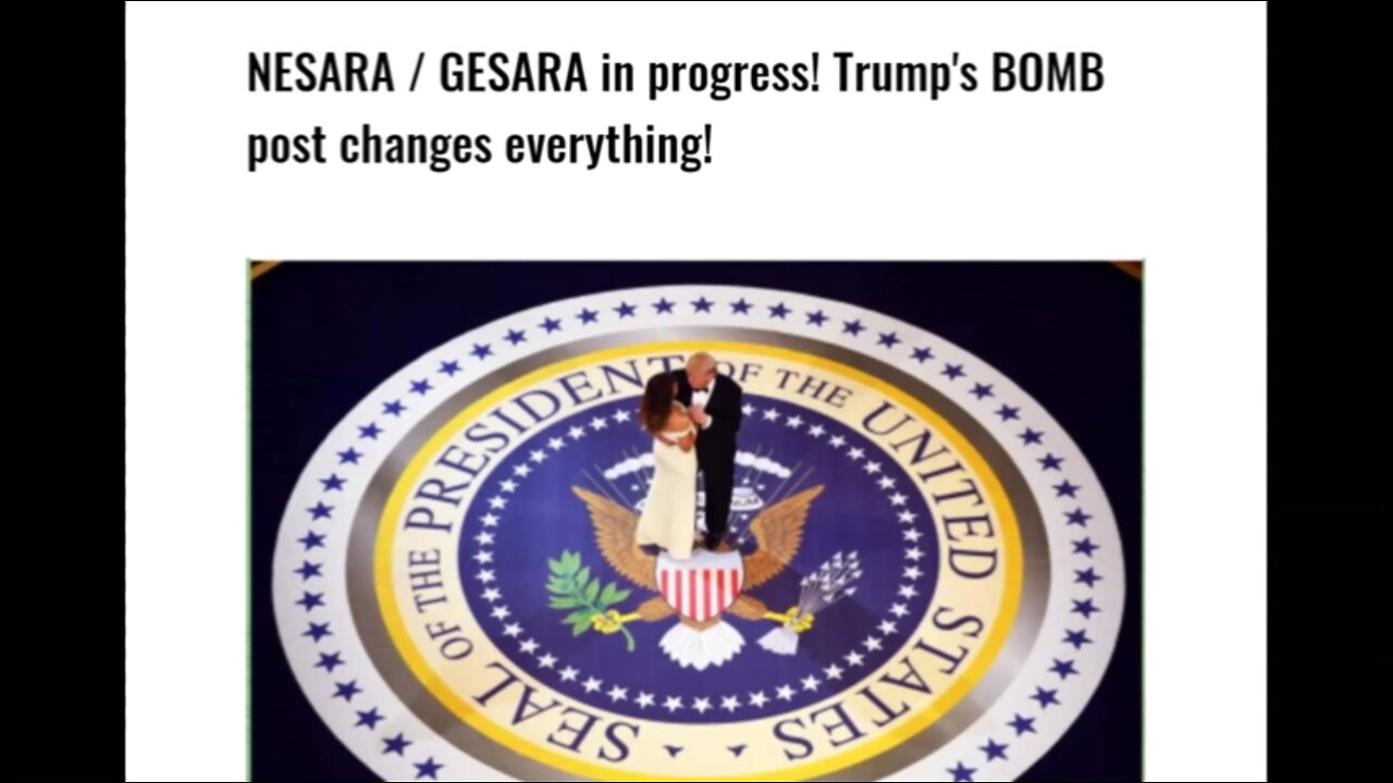 NESARA / GESARA in Progress! Trump's BOMB Post Changes Everything!