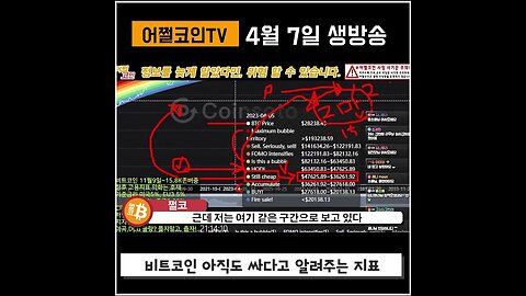 아직도 적극매수 구간이라고? 4월7일 비트코인 실시간 방송 차트분석|쩔코TV