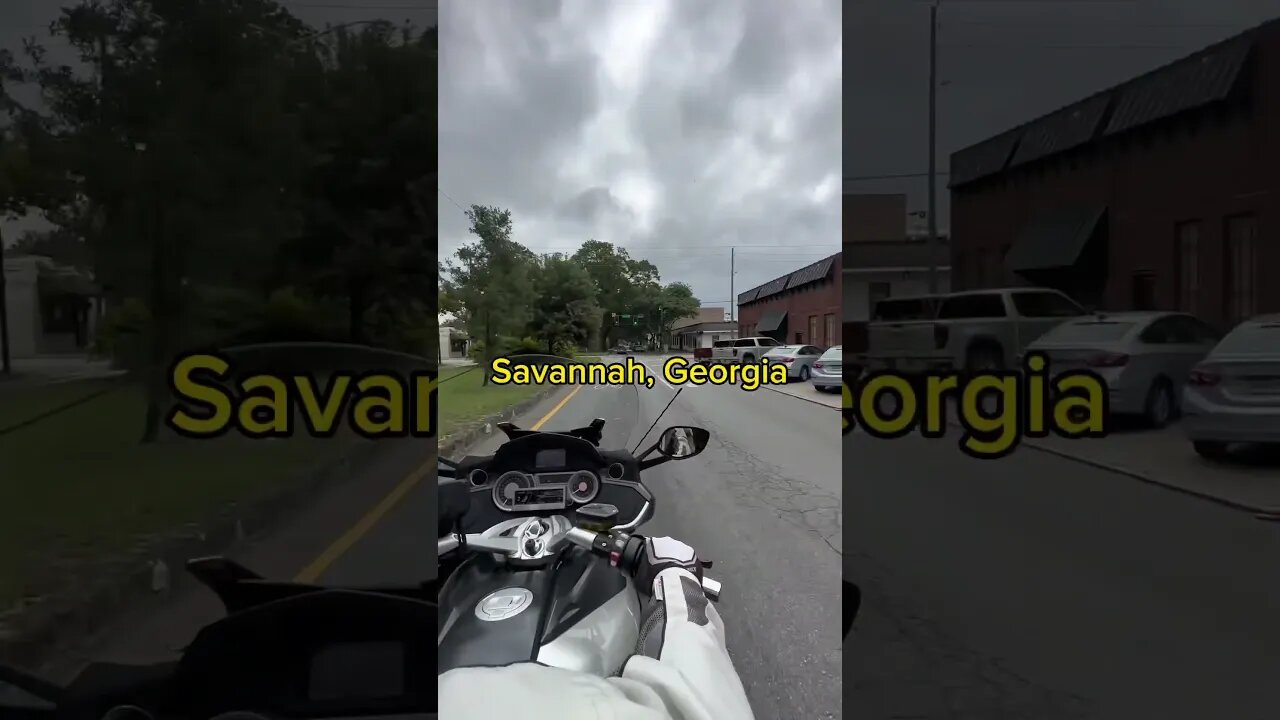 Riding our #k1600gtl through Savannah, Georgia! #marriedcouplevlog #bmwmotorrad #shorts