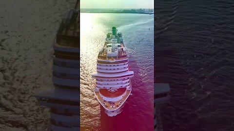 A cruise ship sailing through a rainbow! 🌈 🚢 #shortsfeed #cruise #rainbow