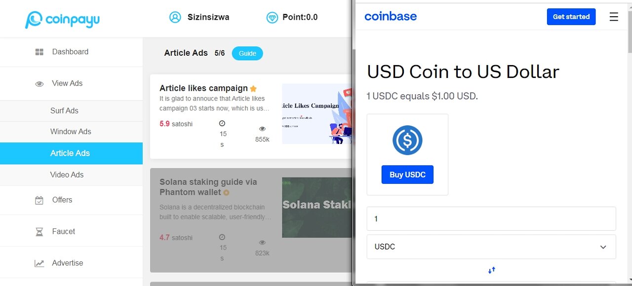 How To Get Free USD Coin USDC Cryptocurrency Watching Article Ads At Coinpayu & Instant Withdraw