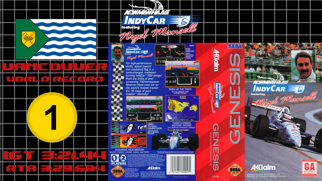 Newman/Haas IndyCar featuring Nigel Mansell [Genesis 1994] Vancouver [IGT 03'21"44 | RTA 03'29"584]