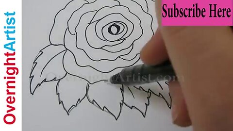 Draw A Rose Step By Step How To - Most Easy Simple Way