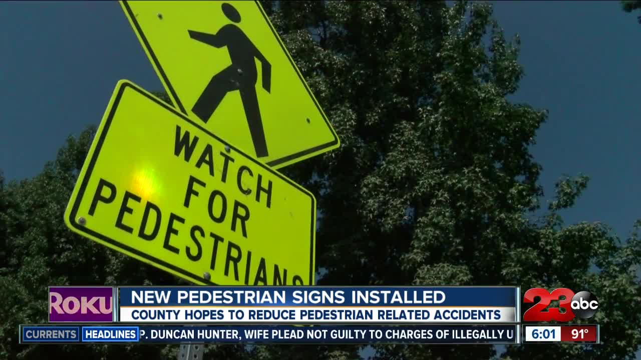 County hopes to reduce pedestrian related accidents with new signs