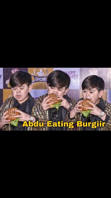 Abdu Eating Burgiir In Front Of Media | Abdu Rozik New Brand Burger - Burgiir 🍔