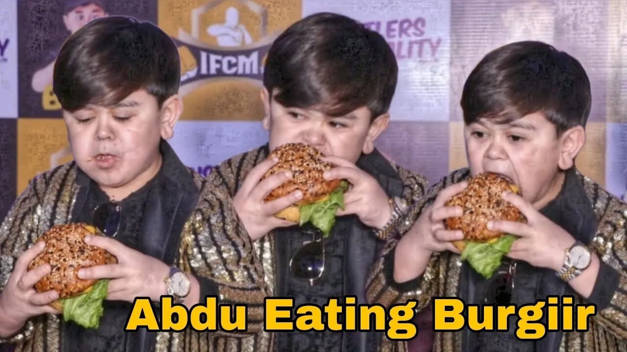 Abdu Eating Burgiir In Front Of Media | Abdu Rozik New Brand Burger - Burgiir 🍔