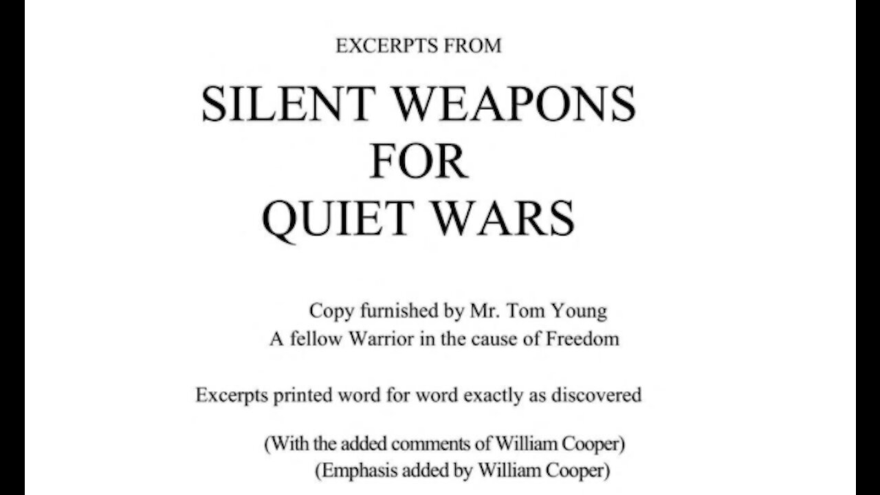 Silent Weapons Quiet War - UPDATE