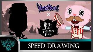 Speed Drawing: Happy Tree Friends Fanon - Baldy | Mobebuds Style