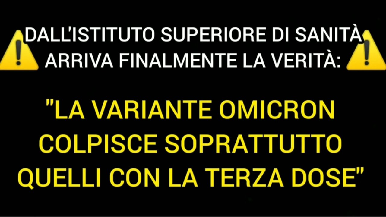 Dall'ISS arriva la verità: "La variante Omicron colpisce soprattutto quelli con la terza dose!