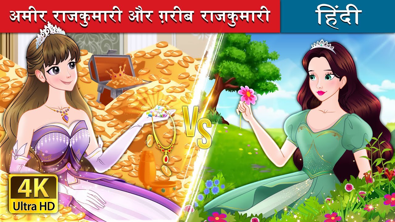 अमीर राजकुमारी और ग़रीब राजकुमारी | Rich Princess And Broke Princess in Hindi | @HindiFairyTales