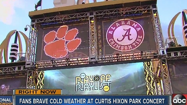 Cold temps for College Football Championship concerts