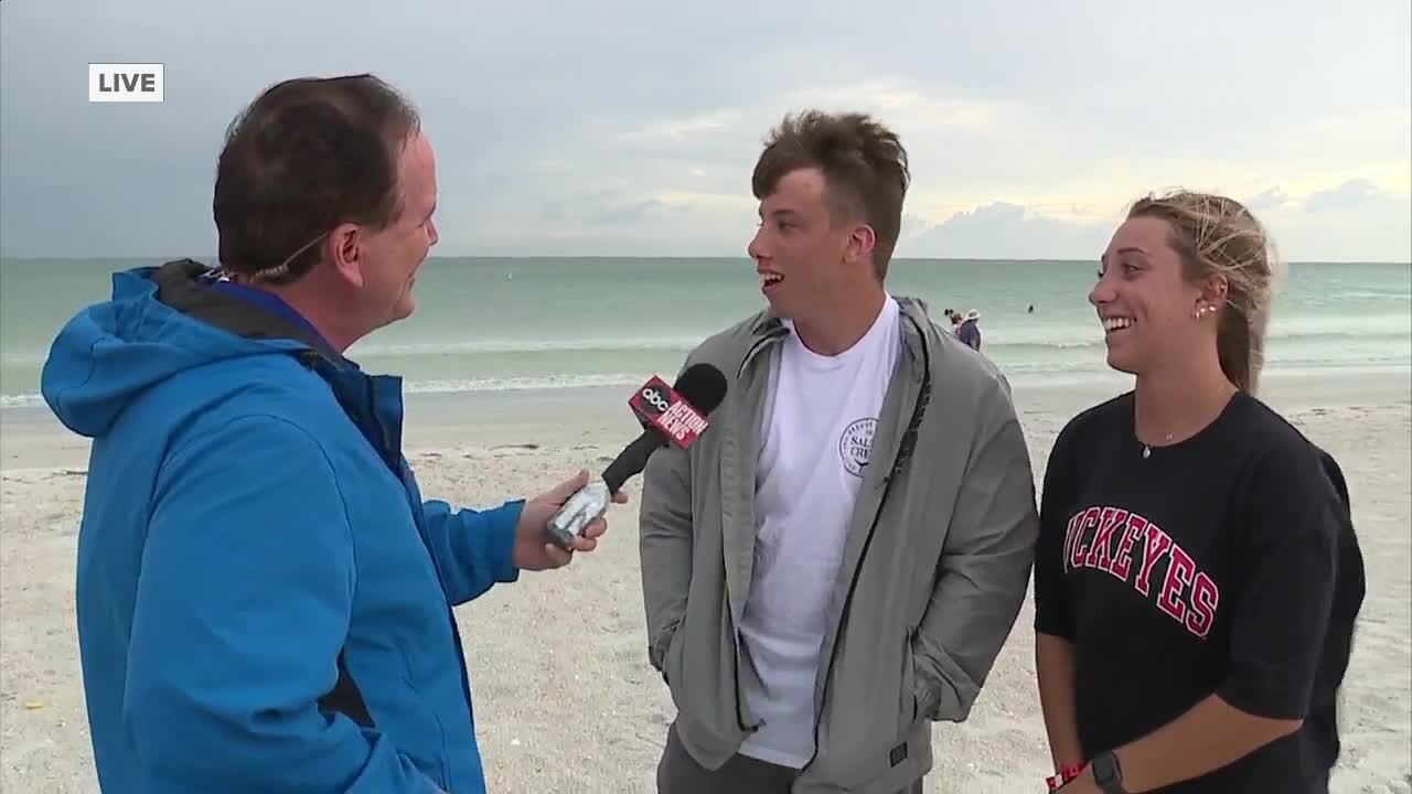 Residents still enjoying the beaches in Pinellas County with Elsa on the way