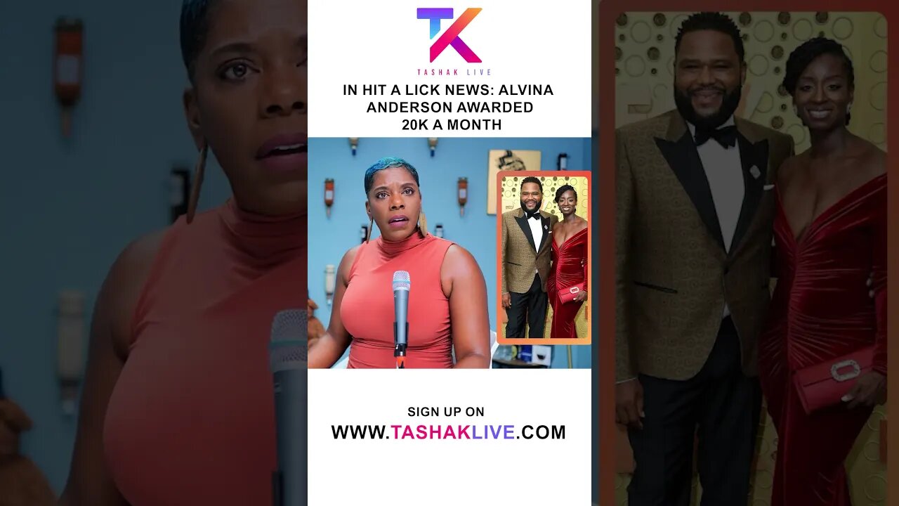 In Hit A Lick News: Alvina Anderson Awarded 20k A Month In Spousal Support From Anthony Anderson