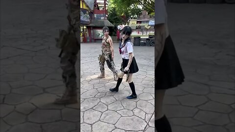 Two Zombie Chinese Girls Terrorizing The Street