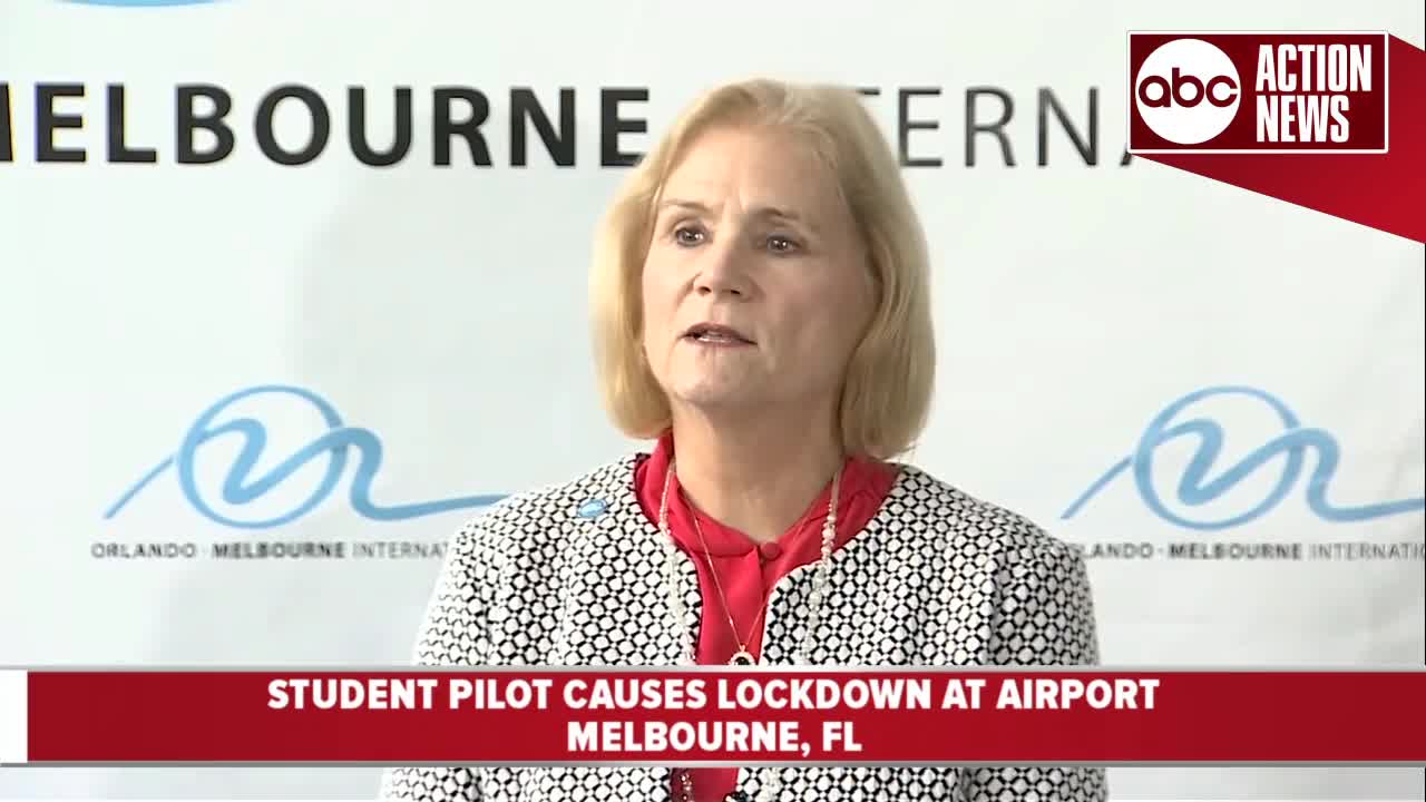 Student pilot causes lockdown at Orlando Melbourne International Airport | 7:30AM Press Conferenece