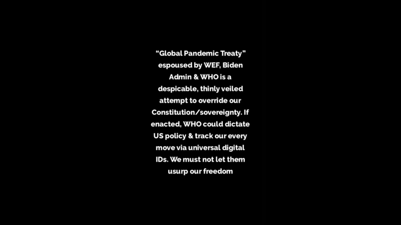 “Global Pandemic Treaty” is a thinly veiled attempt to override our sovereignty!