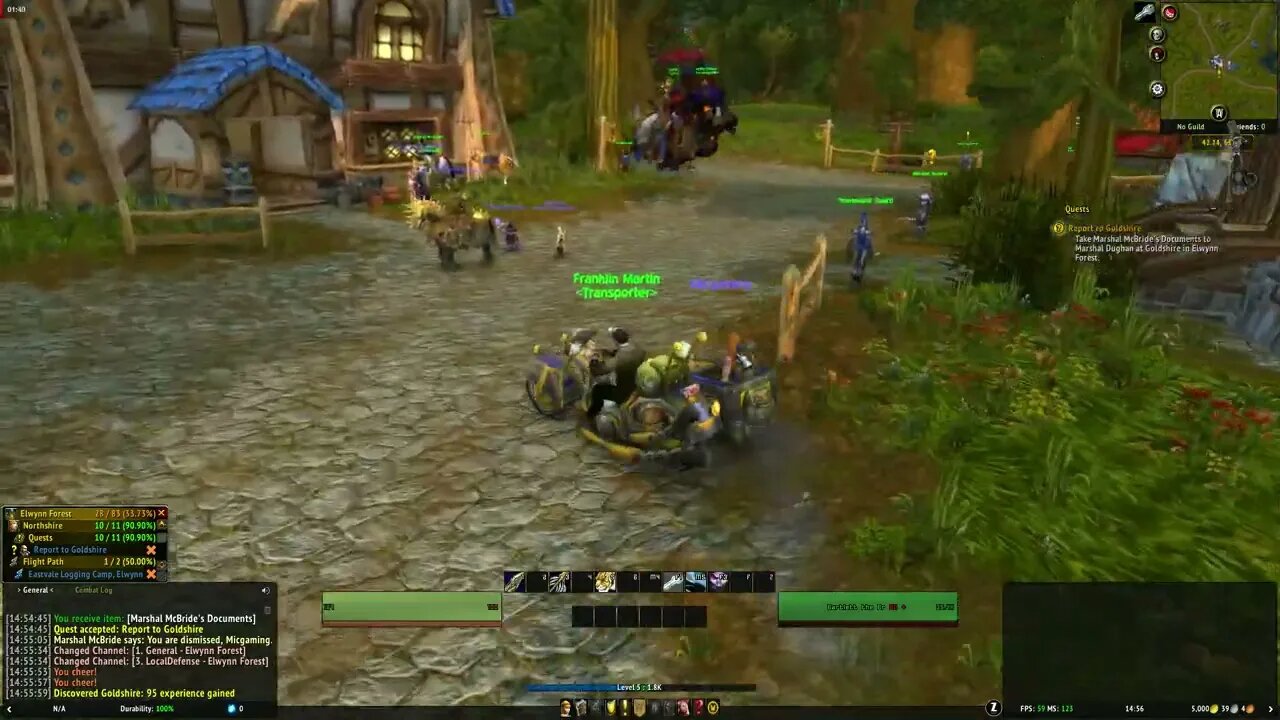 World of Warcraft Classic Report to Goldshire