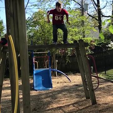 Young Boy Attempts Front Flip And Fails
