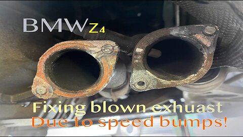 BMW Z4 E85 Repairing blown exhaust from downpipe header - Part 15