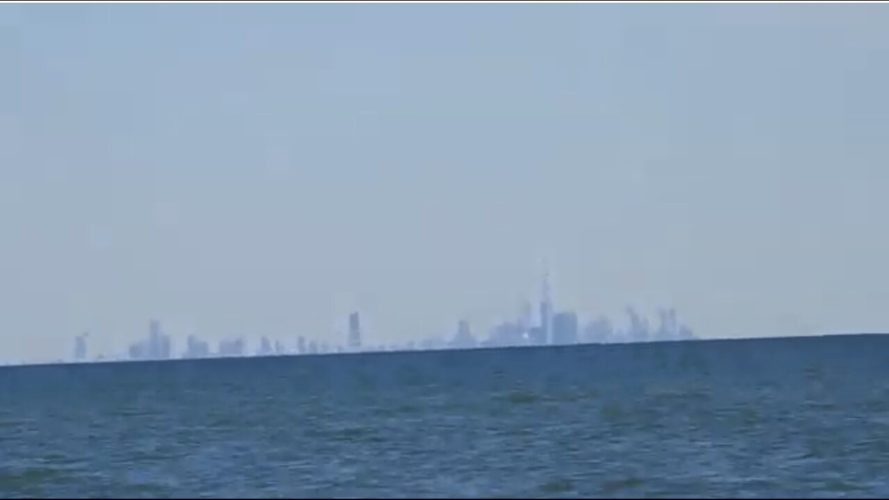 Flat Earth - Toronto Skyline From Hamilton Beach , Ontario Distance: 50km / 31 Miles