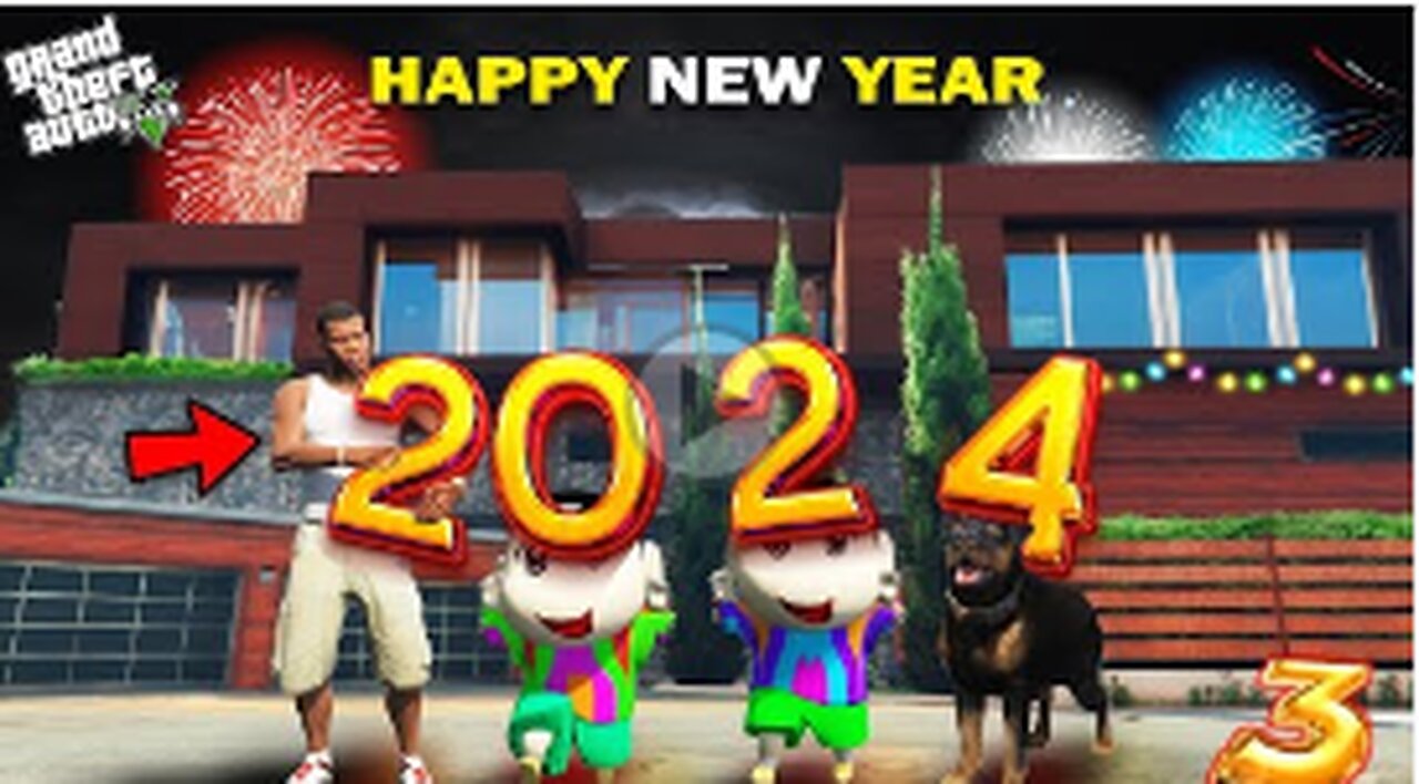 GTA 5 : Franklin Shinchan & Pinchan Celebrate New Year 2024 GTA 5 !