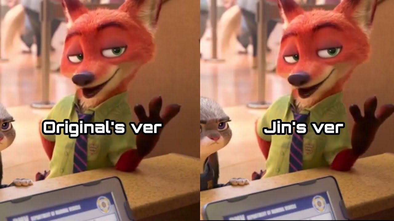 Zootopia Nick character: Original's dubbing ver vs BTS Jin's dubbing ver