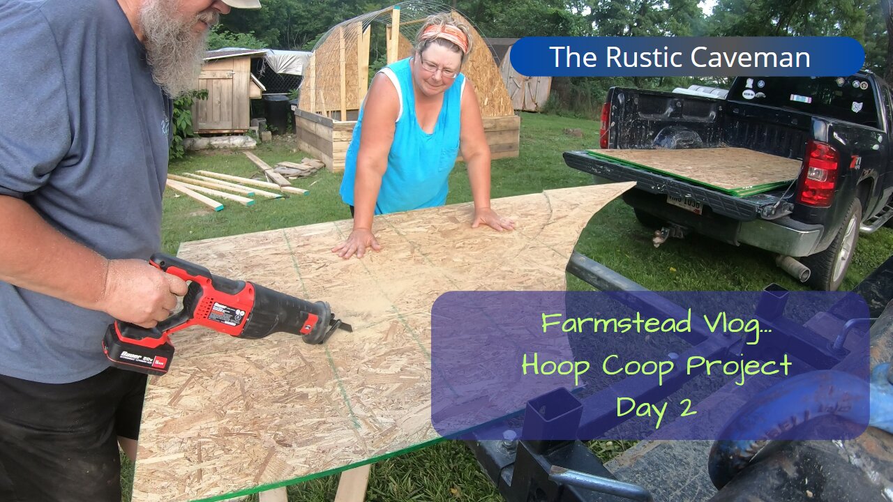 Jun 27, 2023: Farmstead Vlog | Hoop Coop Project - Day 2