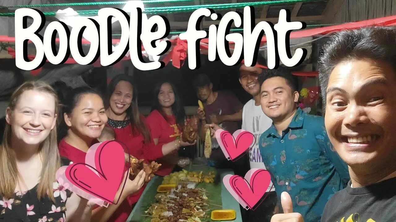 My first boodle fight in the Philippines | Valentines day with our Filipino friends