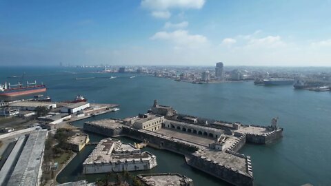 Aerial of Port Area in Veracruz, Mexico.