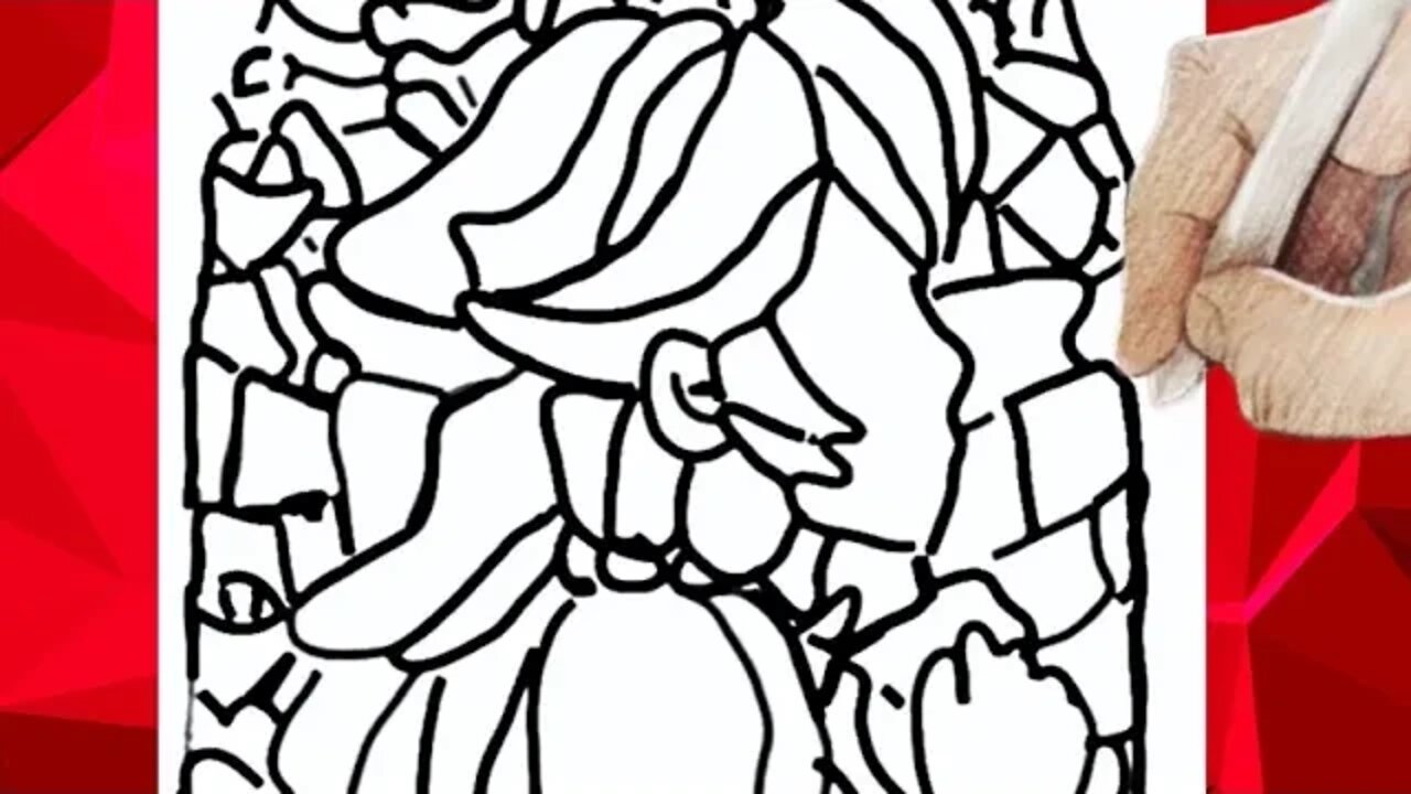 Drawing Princess Peach Castle Glass Timelapse