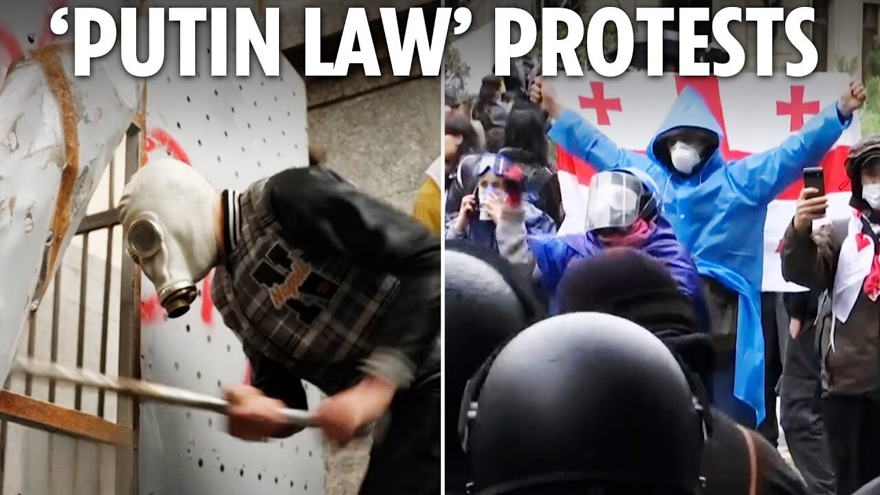 Protesters and cops clash in Georgia after nation's parliament passes hated pro-Russian law