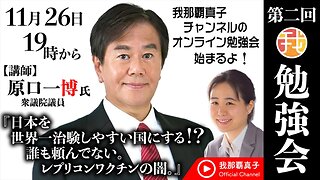 【第２回勉強会】講師： 11月26日19時〜 衆議院議員 原口一博先生 『日本を世界一治験しやすい国にする？！誰もたのんでない。レプリコンワクチンの闇』