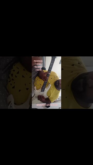 Pentatônica com 3 notas por corda + saltos #pentatonica #licks #solo #guitarra