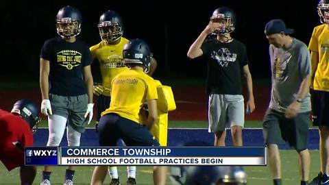 High school football practices begin in Commerce Township