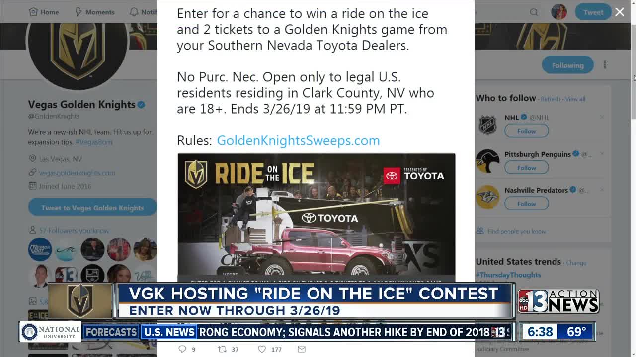 VGK's Ride on the Ice contest