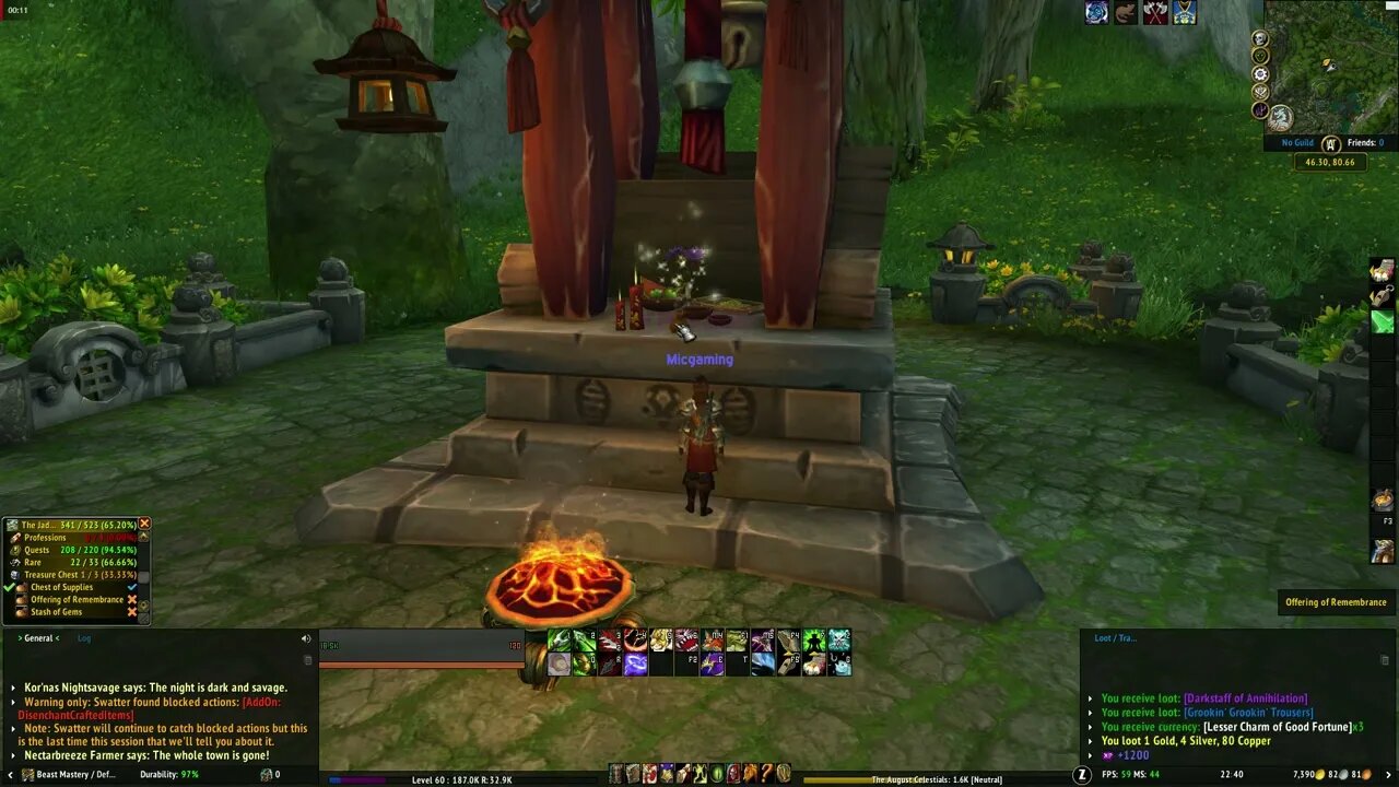 World of Warcraft Mists of Pandaria Jade Forest Offering of Remembrance Location