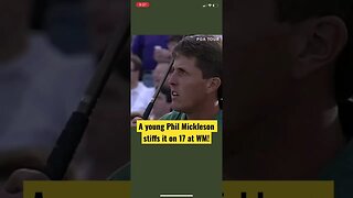 Young Phil Mickelson stiffs one at the @wastemanagement Open! #philmickelson #golf #tomgillisgolf