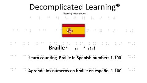 Learn counting Braille 1 - 100 in Spanish