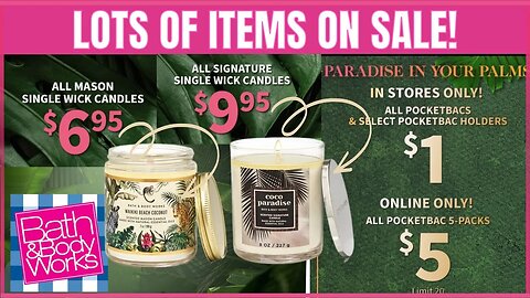 Bath & Body Works | $6.95 SINGLE WICK CANDLES | PLUS $1.00 POCKETBACS! #bathandbodyworks #candle