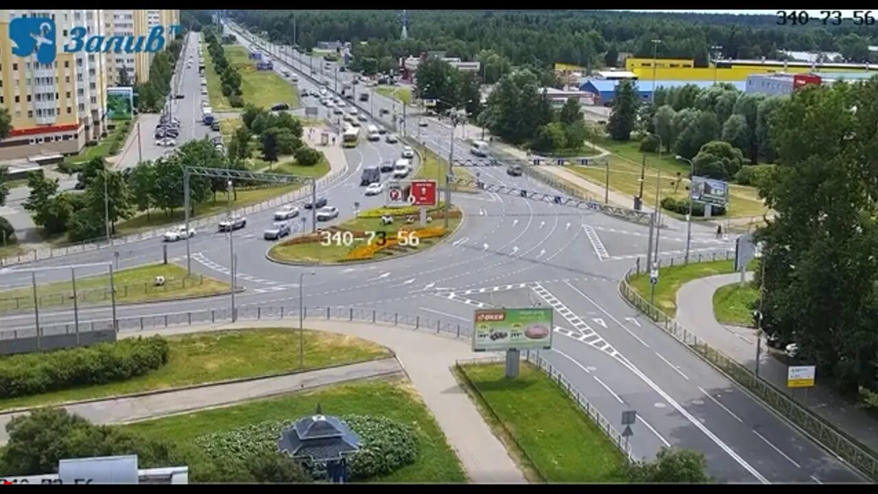 Saint-Petersburg LIVE CAMERA. Веб-камера г. Сестрорецк, Приморское шоссе и ул. Токарева онлайн.