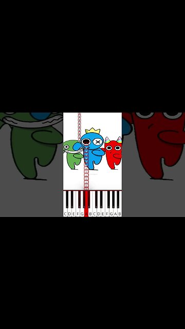 Super Hero Friends! (@pinkorojapan) Rainbow Friends + Garten of Banban - Octave Piano Tutorial