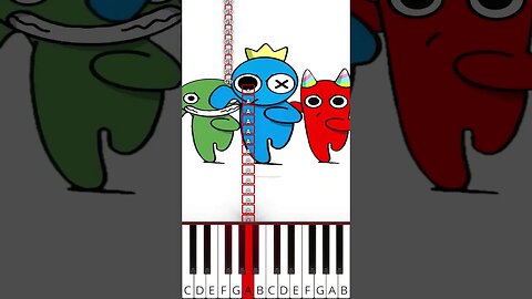 Super Hero Friends! (@pinkorojapan) Rainbow Friends + Garten of Banban - Octave Piano Tutorial