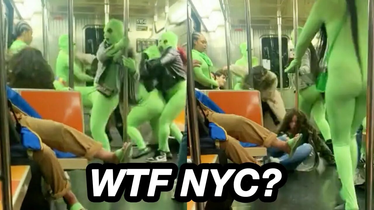 NYC subway robbers "Go Green" 😳